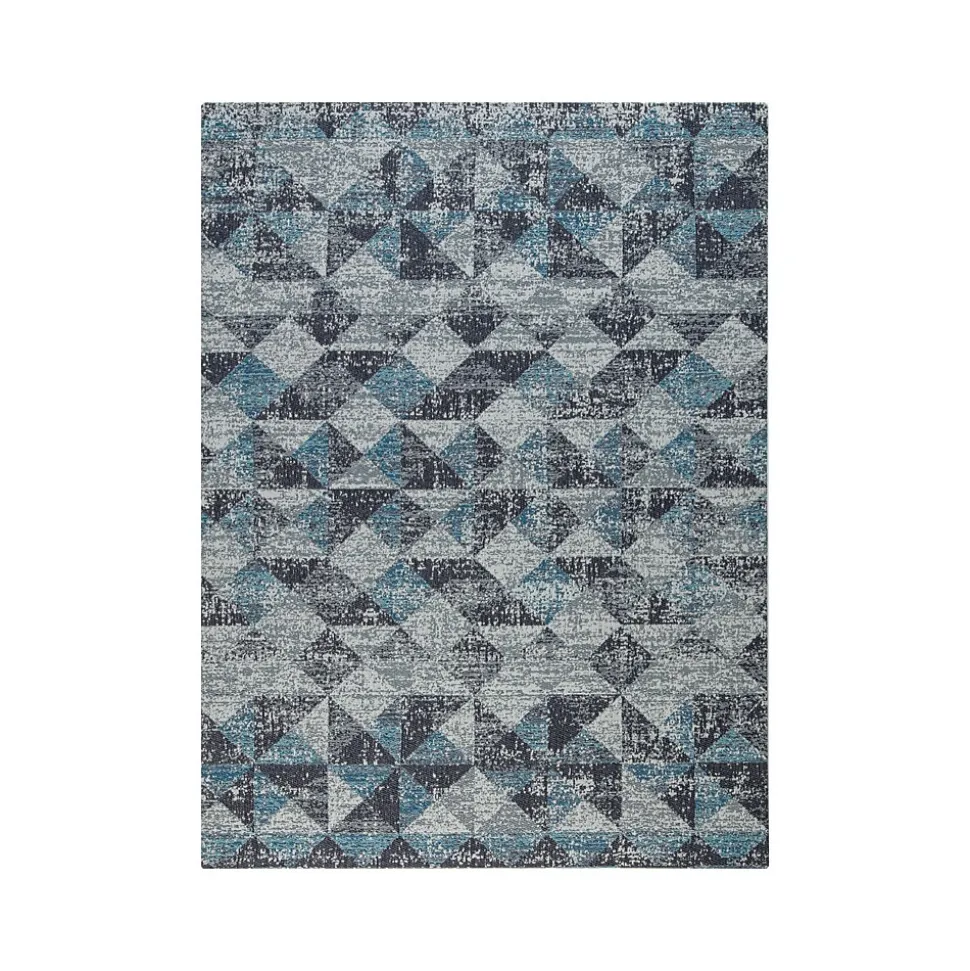Anji Mountain Rug'd Tromso Carpet & Hard Floor Chair Mat, 36" x 48", Blue/Black/Gray (AMB9035)