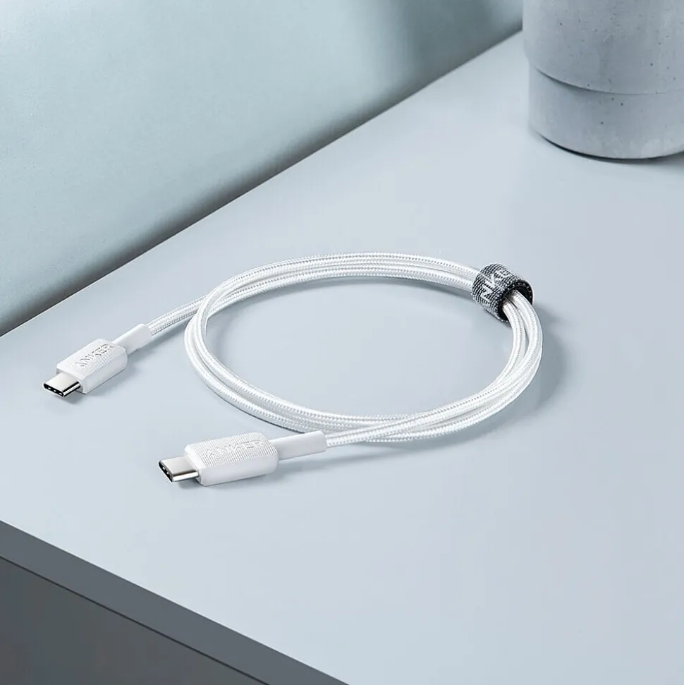 Anker 322 USB-C to USB-C Charging Cable, 6 ft., White (A81F6H21-1)