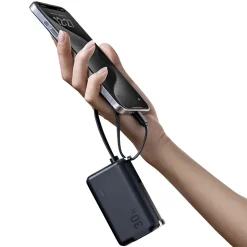 Anker Fusion Built-in USB-C 3-in-1 Power Bank, 5000 mAh, Black (A1636H11)