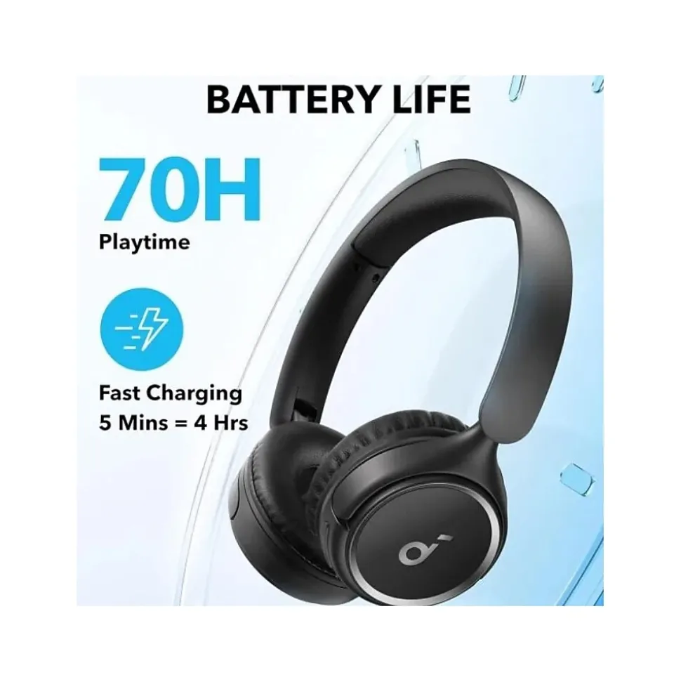 Anker H30i Wireless Noise Canceling Over-Ear, Bluetooth, Black (A3012Z11)