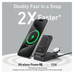 Anker MagGo MagSafe USB-C MagSafe Wireless Charging Station for Apple, Black (B2557J11-1)