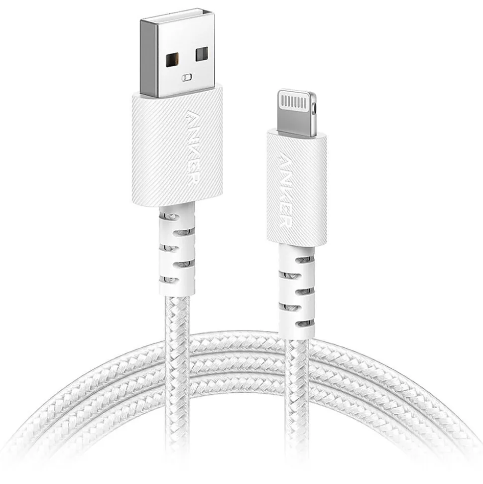 Anker Powerline Select+ USB-A to Lightning Charging Cable, 6 ft., White (A8013H21-1)