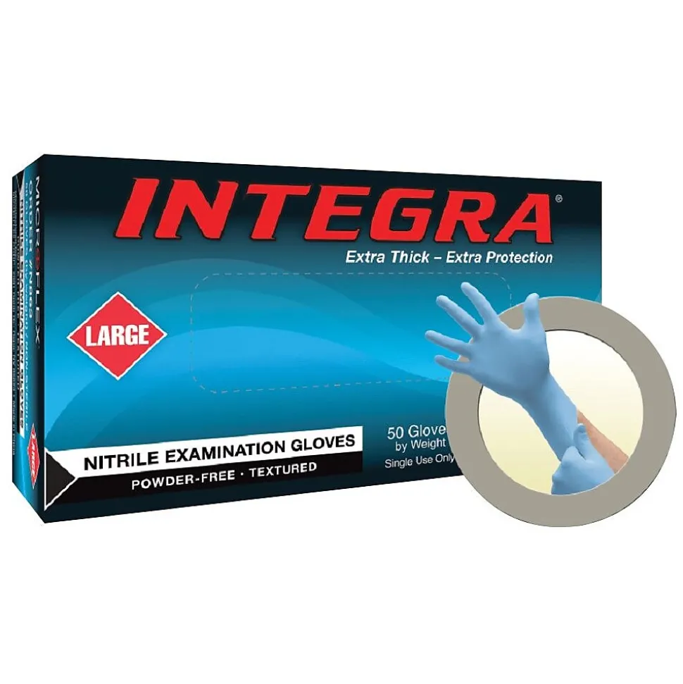 Ansell Integra® Powder-Free, Latex-Free Nitrile Exam Gloves, Size Medium, 50/BX (N86)