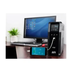 APC Series 1350VA Battery Backup UPS, 10-Outlets, Black (BR1350MS)