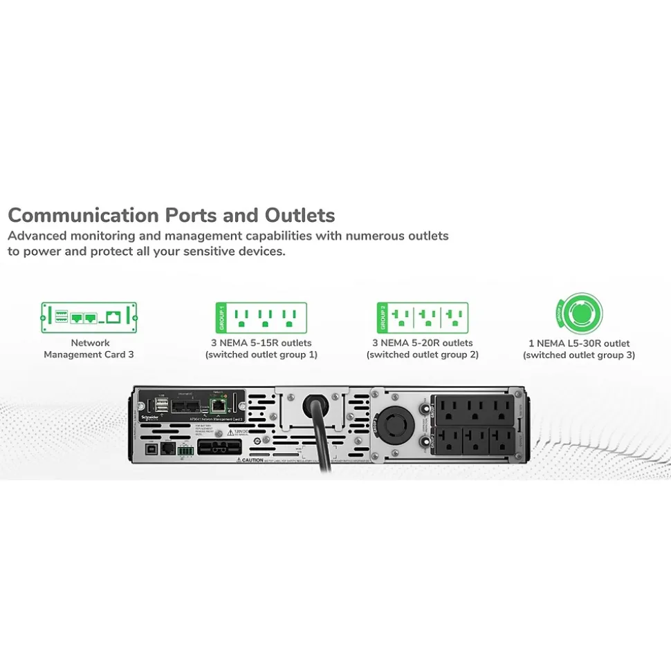 APC Smart-UPS X 3000 Rack/Tower LCDVA UPS, 7 Outlets, Black (SMX3000RMLV2UNC)