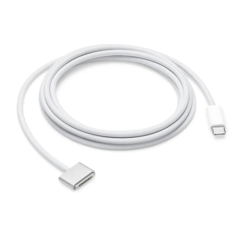 Apple 6.56' USB Type-C to MagSafe 3 Charge Cable, Male to Male, White (MLYV3AM/A)