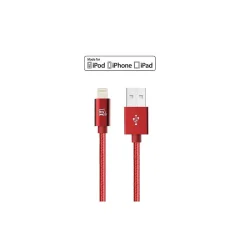 Apple Certified Durable Lightning Cable for iPhone, iPad, 4ft Red (LGHTMFI4FT-RED)