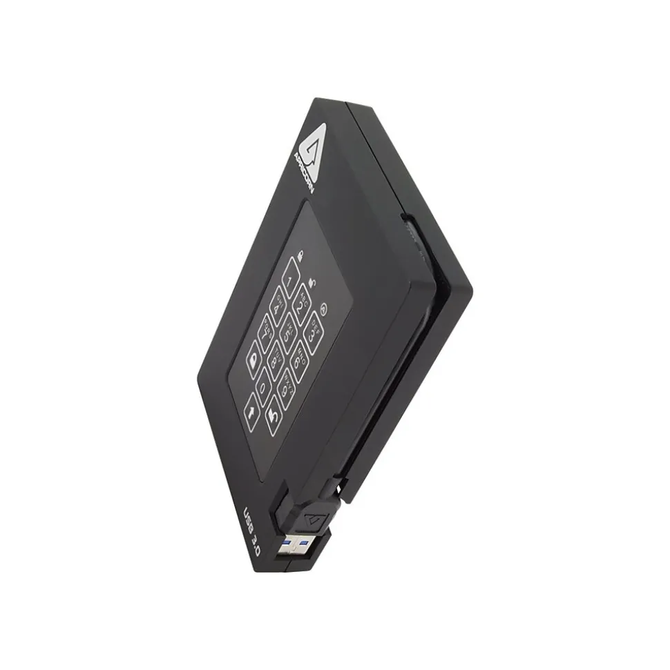 Apricorn Aegis Fortress 2TB USB 3.0 External Hard Drive, Black (A25-3PL256-2000F)