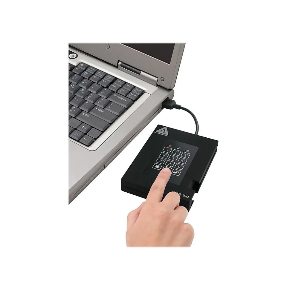 Apricorn Aegis Fortress 2TB USB 3.0 External Hard Drive, Black (A25-3PL256-2000F)
