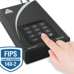 Apricorn Aegis Padlock DT FIPS ADT-3PL256F-12TB 12 TB External Hard Drive, Desktop, TAA Compliant (ADT-3PL256F-12TB)
