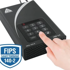 Apricorn Aegis Padlock DT 10TB USB 3.0 External Hard Drive, Black (ADT-3PL256F-10TB)