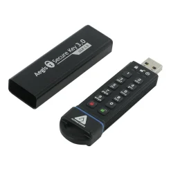 Apricorn Aegis Secure Key 16GB USB 3.0 Type A Flash Drive, Black (ASK3-16GB)