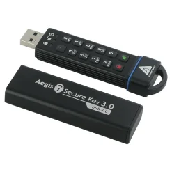 Apricorn Aegis Secure Key 30GB USB 3.0 Type A Flash Drive, Black (ASK3-30GB)
