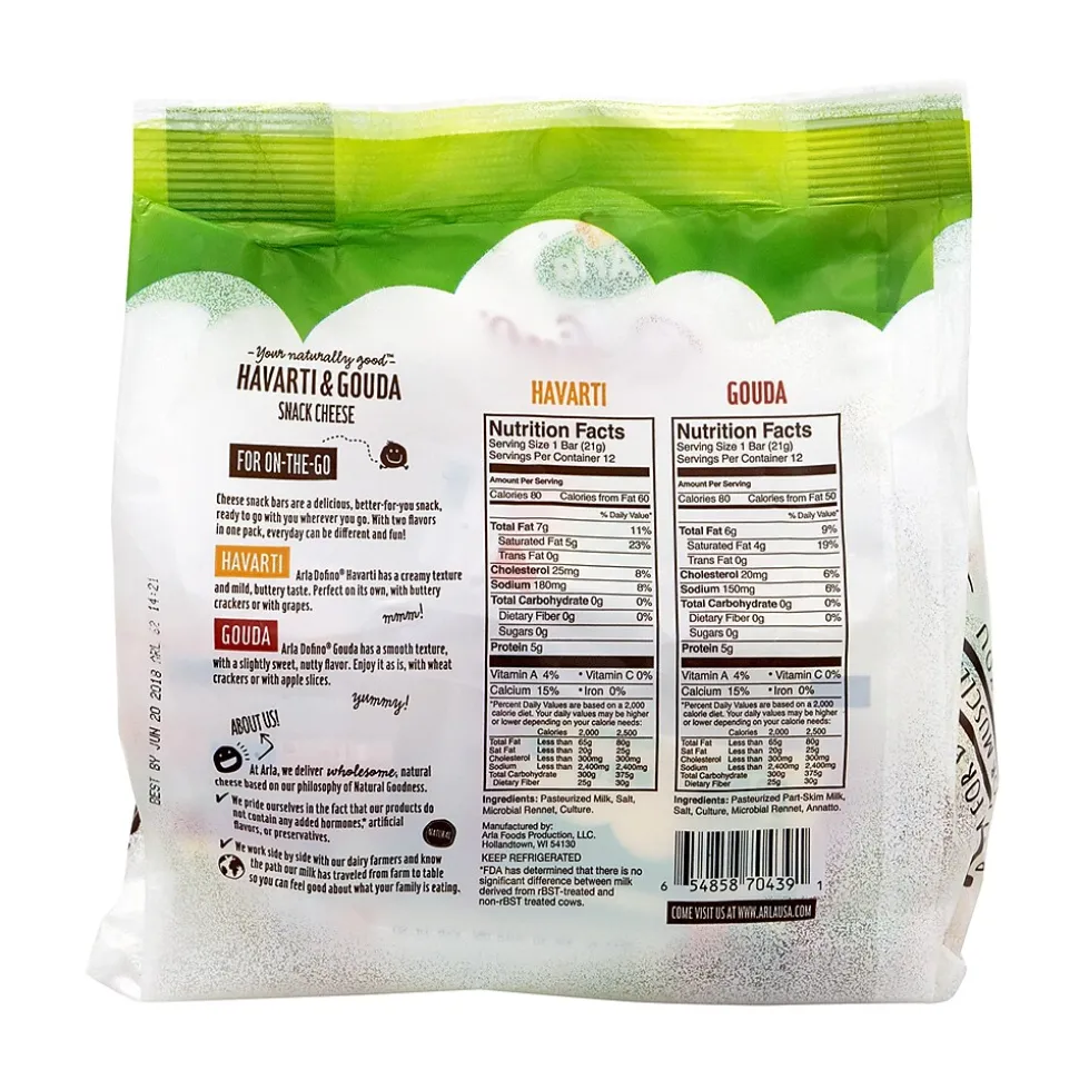 Arla Havarti and Gouda Cheese Snack Kit, 24/Pack (902-00032)