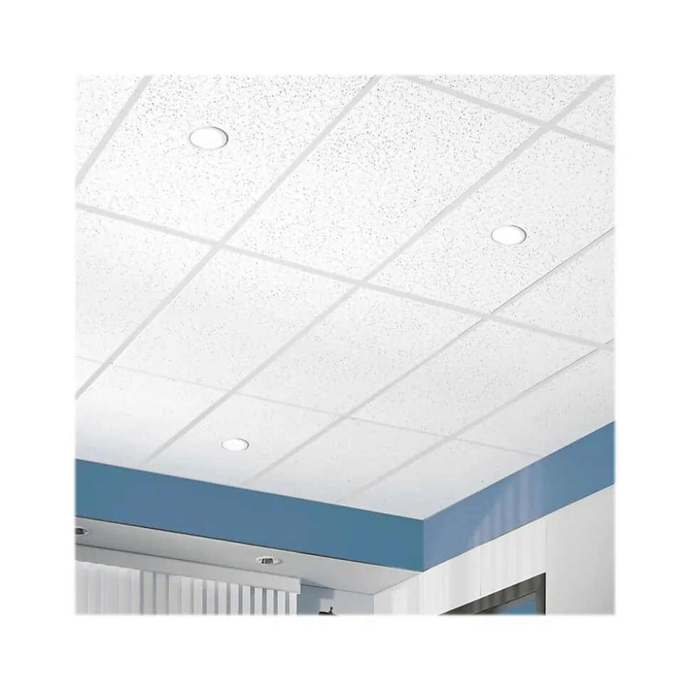 Armstrong CORTEGA Square Lay-In Edge Ceiling Tile, 24" x 48", White, 12/Carton (BP769A)