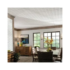 Armstrong TINCRAFT Tegular Edge Ceiling Tile, 24" x 24", White, 8/Carton (BP8009A)
