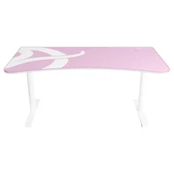 Arozzi Arena 63"W Gaming Desk, White/Pink (ARENA-NA-WHITE-PINK)