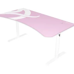 Arozzi Arena 63"W Gaming Desk, White/Pink (ARENA-NA-WHITE-PINK)