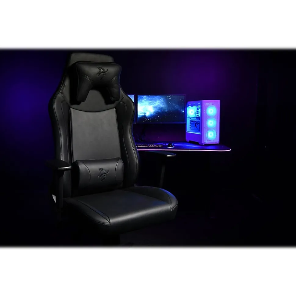 Arozzi Vernazza Faux Leather Ergonomic Rocker Gaming Chair, Pure Black (VERNAZZA-XL-SPU-PBK)