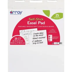 Array® Easel Pad, Self-Adhesive, White, Self-Adhesive, 20" x 23", 25 Sheets, Pack of 2 (PACSP2023-2)