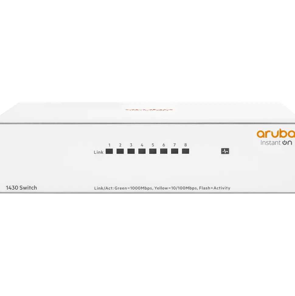 Aruba 1430 8-Port Gigabit Ethernet Unmanaged Switch, White (R8R45A#ABA)