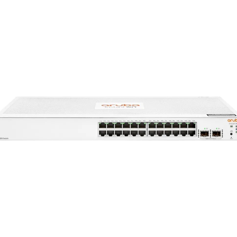 Aruba Instant On 1830 24-Port Gigabit Ethernet Managed Switch, 10/100/1000 Mbps, White (JL812A#ABA)