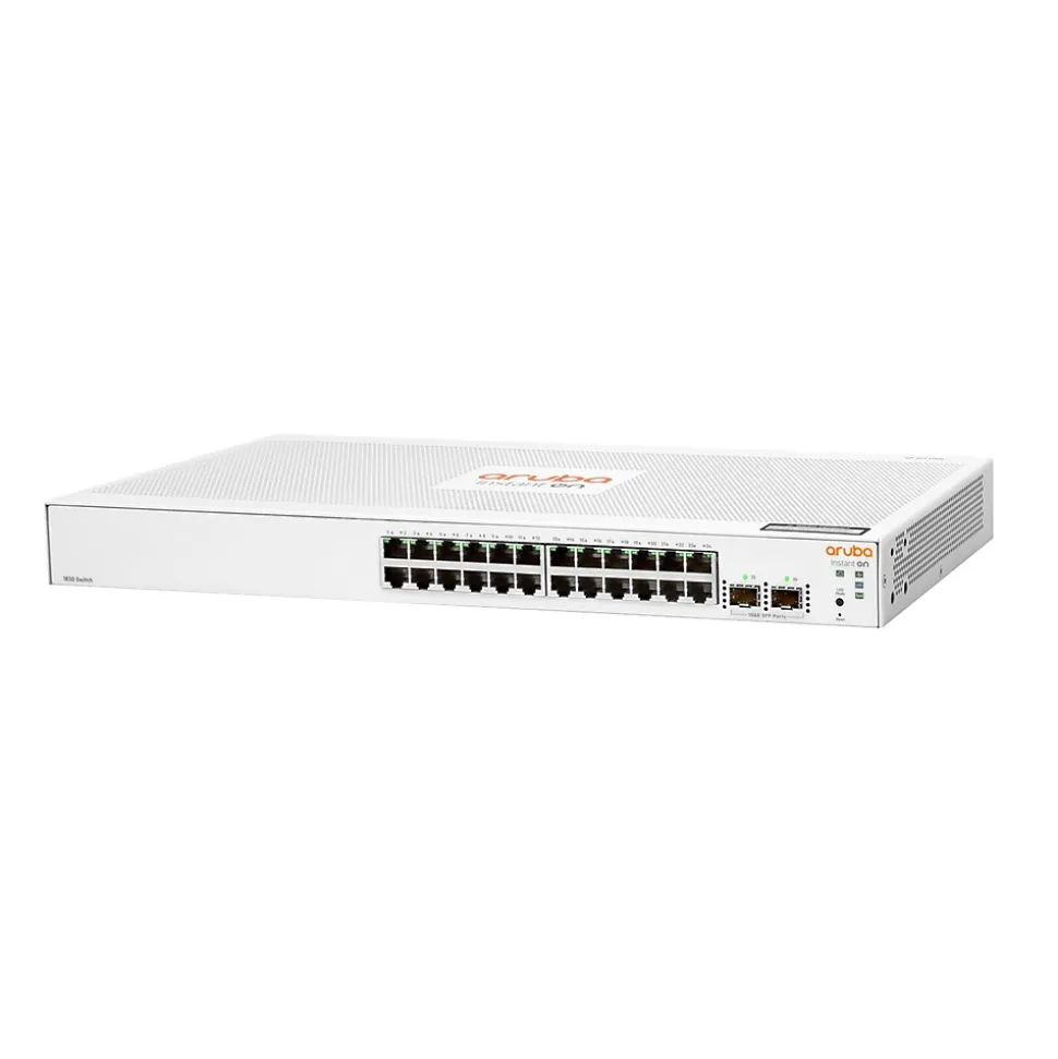 Aruba Instant On 1830 24-Port Gigabit Ethernet Managed Switch, 10/100/1000 Mbps, White (JL812A#ABA)