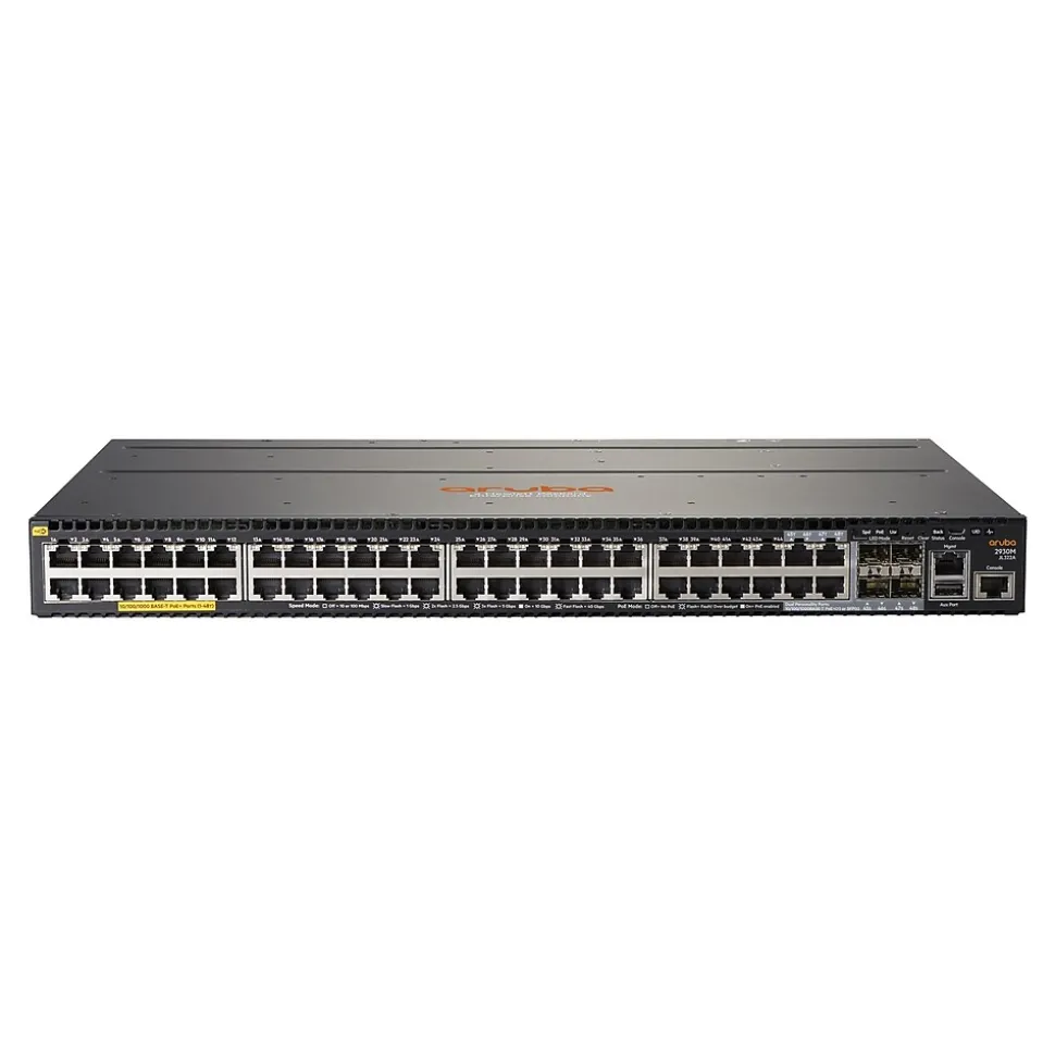 Aruba 2930M 44-Port Managed Switch, 10/100/1000 Mbps, Black (JL322A)