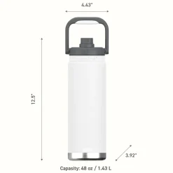 ASOBU Canyon Stainless Steel Vacuum Insulated Water Bottle, 50 oz., White (ADNATMF7W)