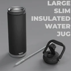 ASOBU Canyon Stainless Steel Vacuum Insulated Water Bottle, 50 oz., Black (ADNATMF7BK)