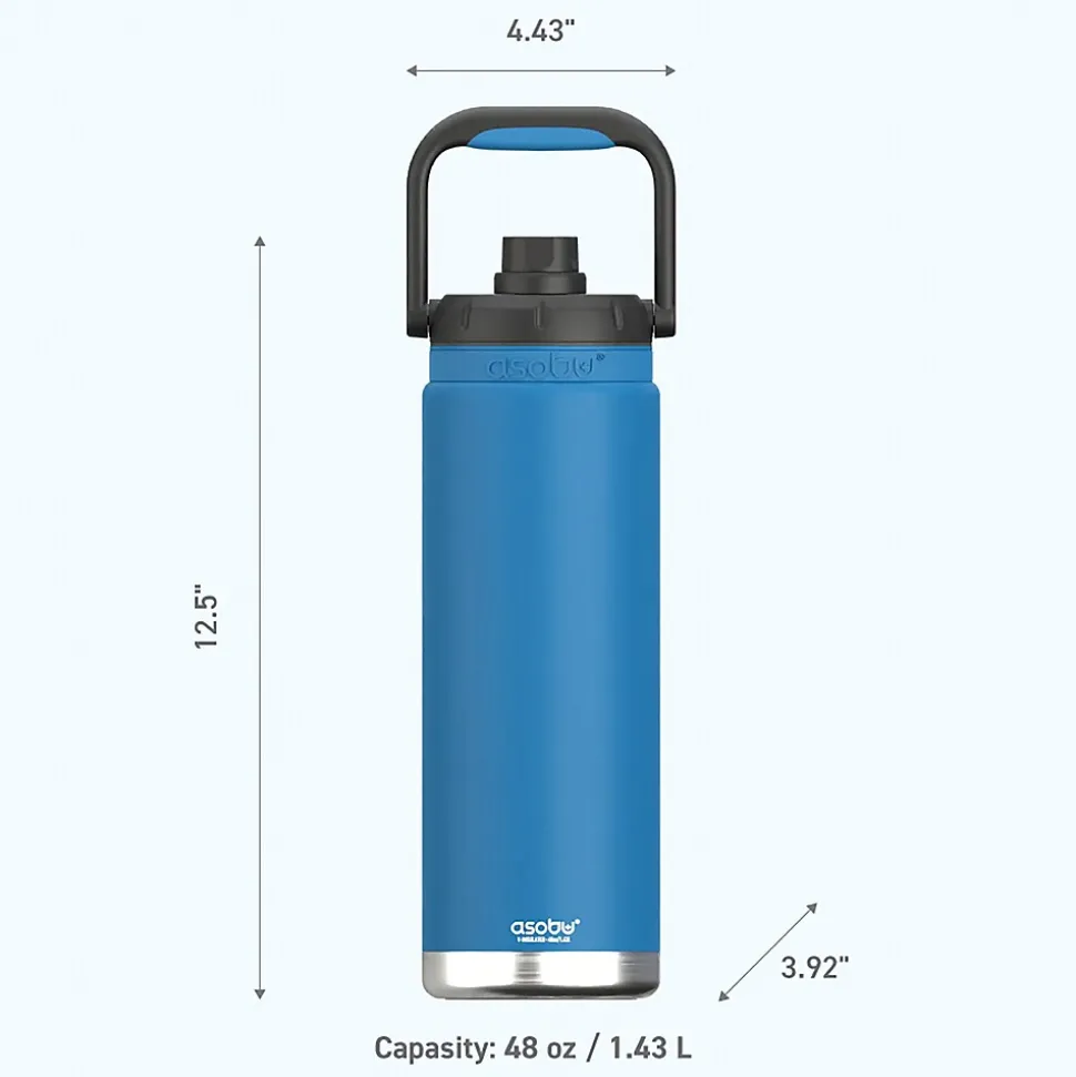 ASOBU Canyon Stainless Steel Vacuum Insulated Water Bottle, 50 oz., Blue (ADNATMF7B)