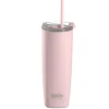 ASOBU 20-Ounce Aquilina Double-Wall-Insulated Stainless Steel Tumbler with Straw, Pink (NA-BF23P)