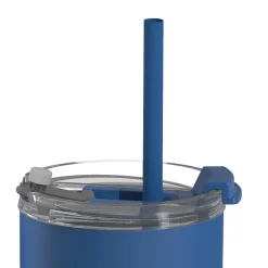 ASOBU 20-Ounce Aquilina Double-Wall-Insulated Stainless Steel Tumbler with Straw, Blue (NA-BF23B)