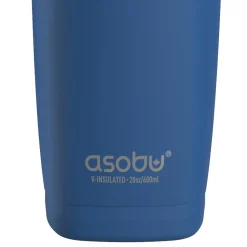 ASOBU 20-Ounce Aquilina Double-Wall-Insulated Stainless Steel Tumbler with Straw, Blue (NA-BF23B)