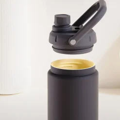 ASOBU Puramic Canyon Ceramic Double Wall Insulated Water Bottle, 50 oz., Black (ADNATMF7C)