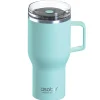 ASOBU Stainless Steel Double Wall Insulated Travel Mug, 28 oz., Teal (ADNANASM35TEAL)