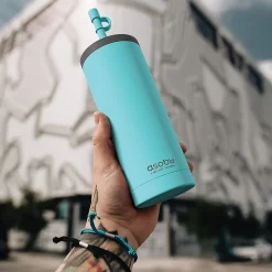 ASOBU Super Sippy Insulated Coffee Tumbler, 20 oz., Teal (NA-ICT200)