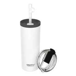 ASOBU Super Sippy Insulated Coffee Tumbler, 20 oz., White (NA-ICT200)
