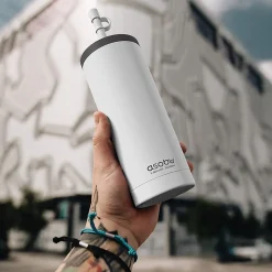 ASOBU Super Sippy Insulated Coffee Tumbler, 20 oz., White (NA-ICT200)