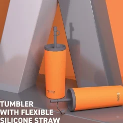 ASOBU Super Sippy Insulated Coffee Tumbler, 20 oz., Orange (NA-ICT200)