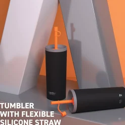 ASOBU Super Sippy Insulated Coffee Tumbler, 20 oz., Black (NA-ICT200)