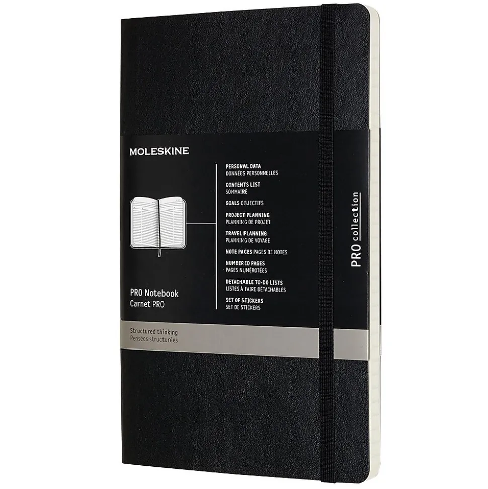Assorted Publishers PRO Professional Notebooks, 5" x 8.25", Narrow Ruled, Black (620787)