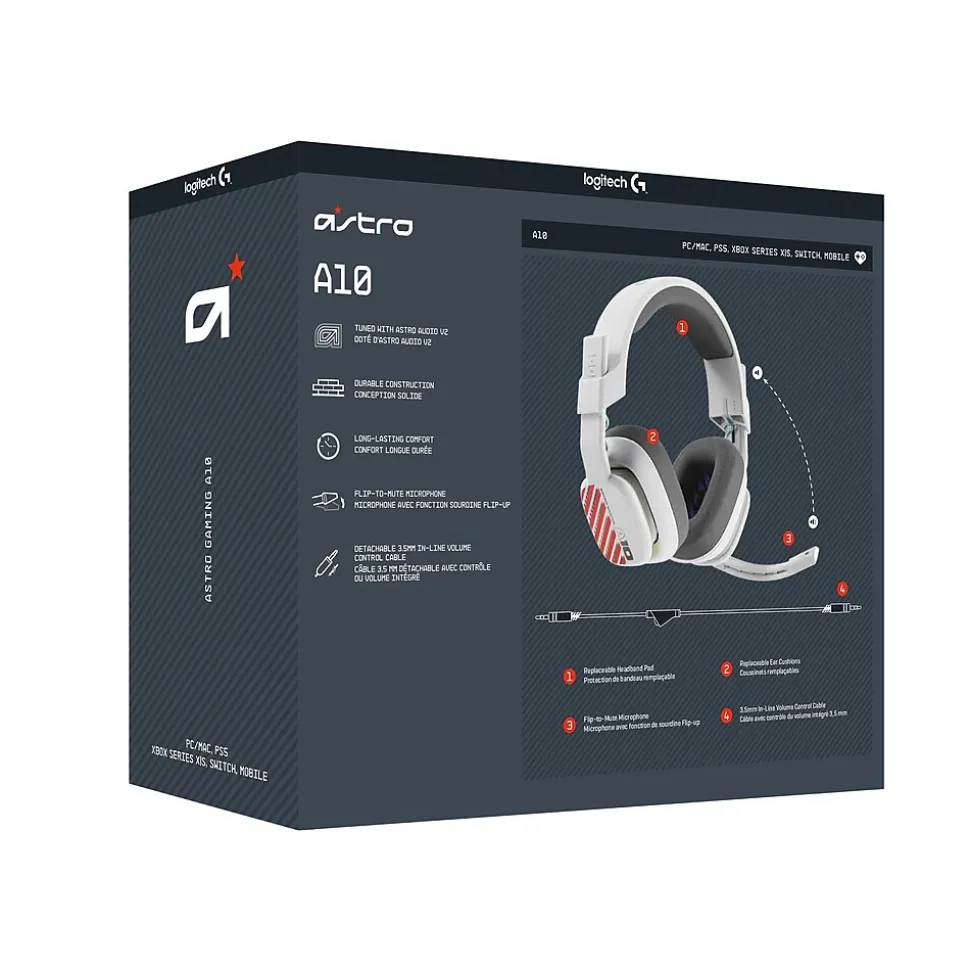 Astro Gaming A10 Gen 2 Stereo Headset, White (939-002050)