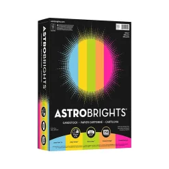 Astrobrights 65 lb. Cardstock Paper, 8.5" x 11", Bright Assortment, 250 Sheets/Pack (99904)