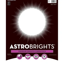 Astrobrights 65 lb. Cardstock, 8.5" x 11", White, 80 Sheets/Pack (91643)