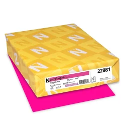 Astrobrights 65 lb. Cardstock Paper, 8.5" x 11", Fireball Fuchsia, 250 Sheets/Pack (22881)