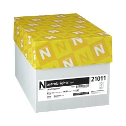 Astrobrights 30% Recycled Colored Paper, 24 lbs., 8.5" x 11", Lift-Off Lemon, 500 Sheets/Ream, 10 Reams/Carton (21011)