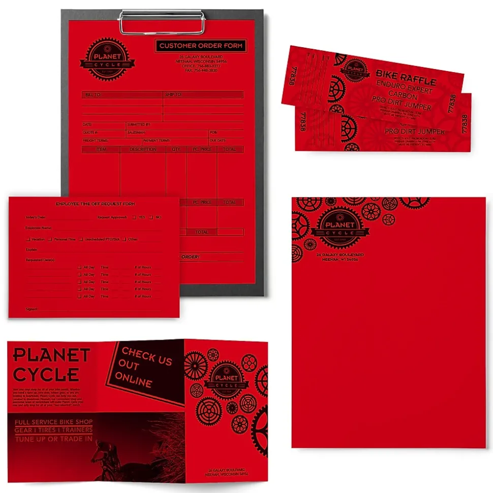 Astrobrights 11" x 17" Color Copy Paper, 24lbs., Red, 500 Sheets/Ream (21553/22553)