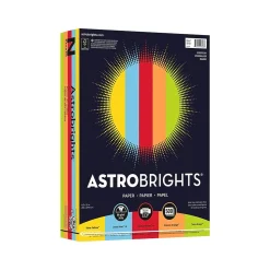Astrobrights Colored Paper, 24 lbs., 8.5" x 11", Assorted Everyday Colors, 500 Sheets/Ream (99743-01