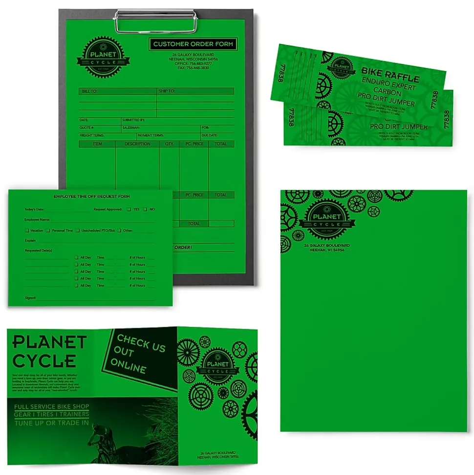 Astrobrights Colored Paper, 24 lbs., 8.5" x 11", Gamma Green, 500 Sheets/Ream (22541)